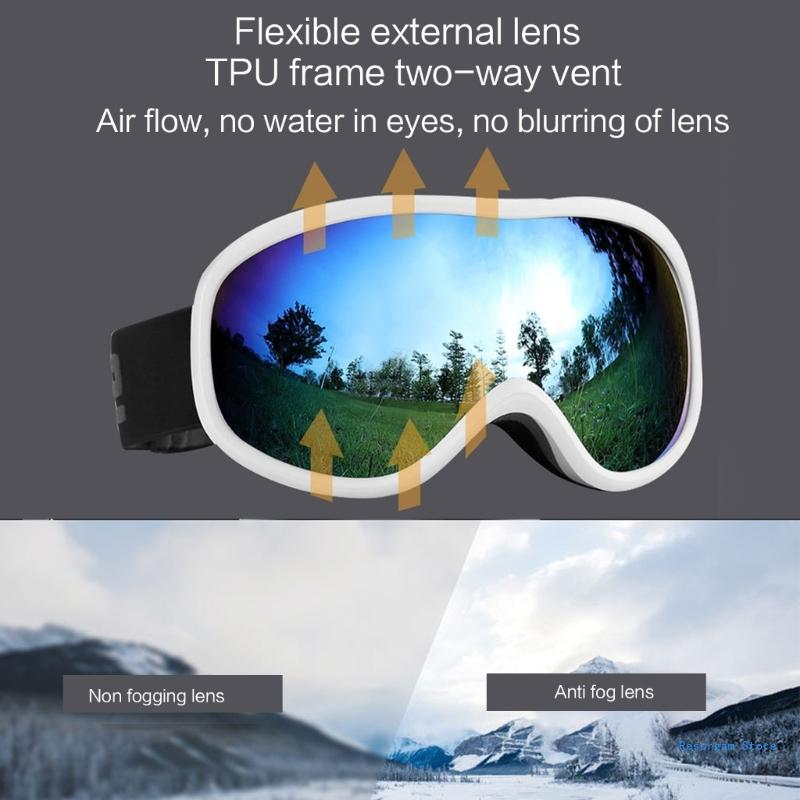 Gogle narciarskie Anti-Fog, dwuwarstwowe, gogle narciarskie, gogle snowboardowe z ochroną UV