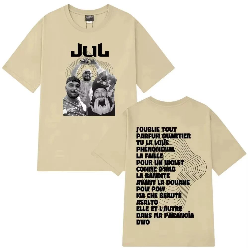 Jul Marseille Rapper Diskografie Grafické Tričko Oboustranný Potisk Hip Hop Fanoušci Růžové Streetwear Bavlněné Tričko