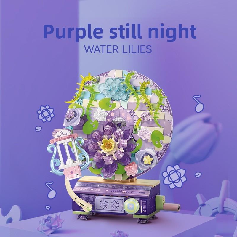 Flower Language Building Blocks With Music Playback For Girls And Kids Diy Toy Set