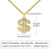 Vnox Gold Color Dollar Sign Necklaces for Men with Cuban Chain,Hip Hop Money Dollar Pendant Collar Party Jewelry