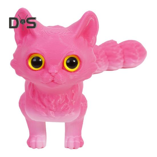 3D Printed Cat Toy Flexible Joints Articulated Cat Model for Adult 3D Printed Animals Fidget Toys for Home Office Classroom Decor