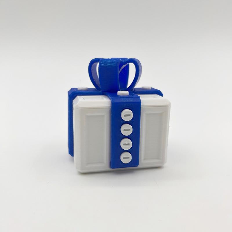 3D printed surprise Christmas box with Christmas atmosphere decorations and ornaments that can be freely twisted and decompresse