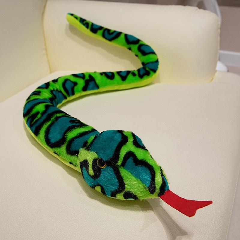 Glowing colorful snake doll plush toy doll big snake zodiac snake doll boy trick rag doll