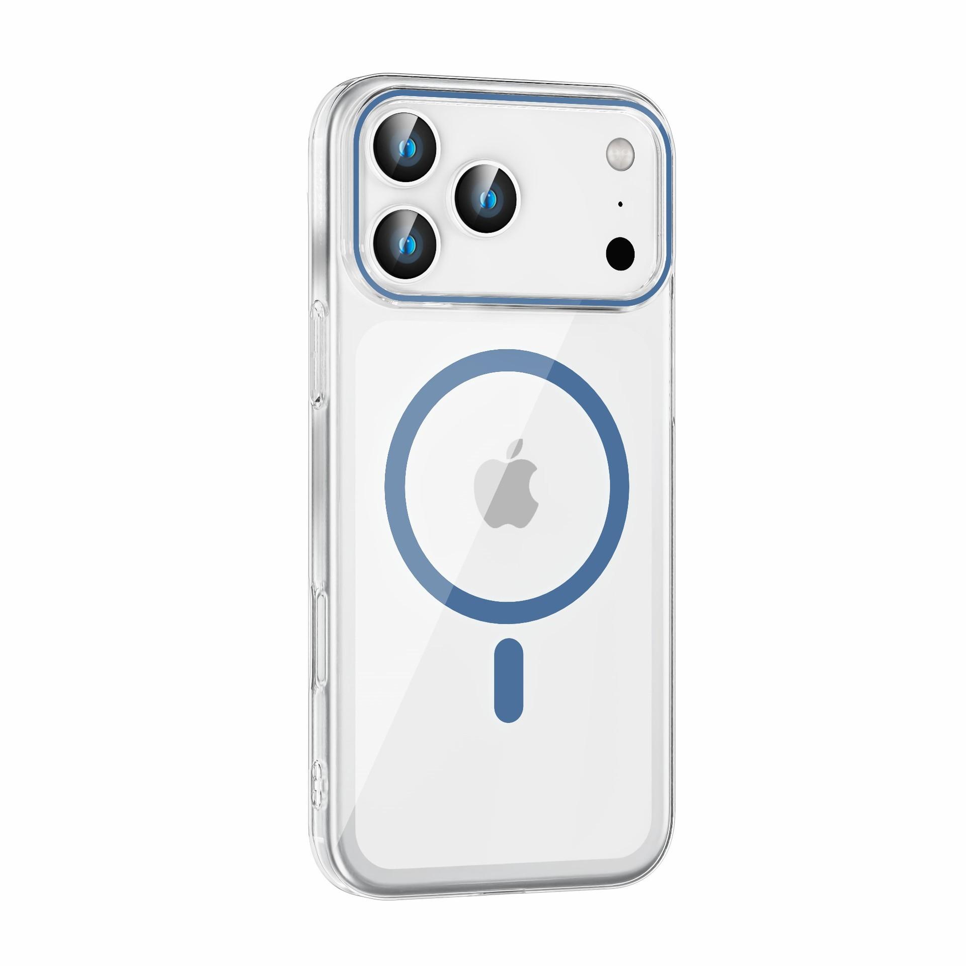 

For IPhone 17 Air Phone Case Transparent PC Hard Case Magnetic Suction Apple 16 Pro All Inclusive Anti Drop Protective Case 15 iPhone 11 синий