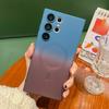 Suitable for Samsung S25edge Liquid Magnetic Suction Mobile Phone Case S24ULTRA Two Color Gradient Protective Case with Lens Film