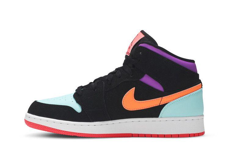 Kids' Sneakers Jordan 1 Mid Multi-Color (GS) Black/Multi-Color