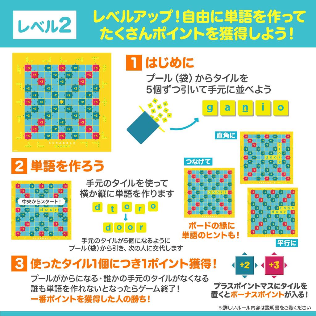 Mattel Games Scrabble Junior Crossword Board Game - Educational Word Learning Toy for 2-4 Players, Ages 6+, Blue, Y9667