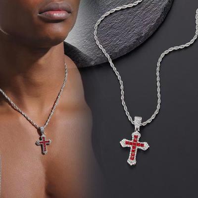 Cross Necklace New Zircon Pendant Hip-hop Sweater Chain Jewelry Men's Necklace Women's Necklace