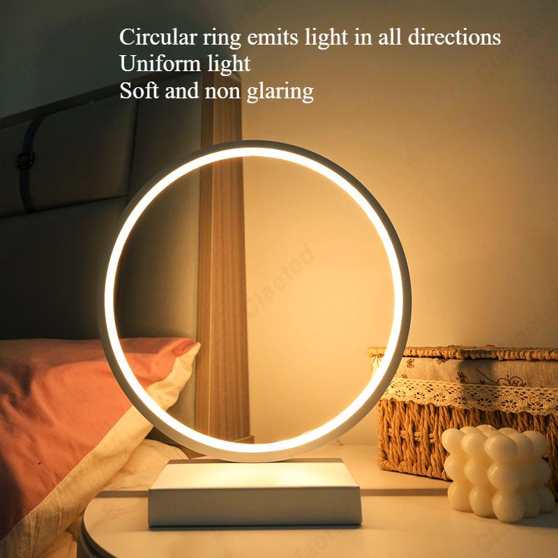 Creative and Minimalist LED Storage Ring Table Lamp Dormitory Desk Bedroom Headboard Decoration Atmosphere Small Night Light
