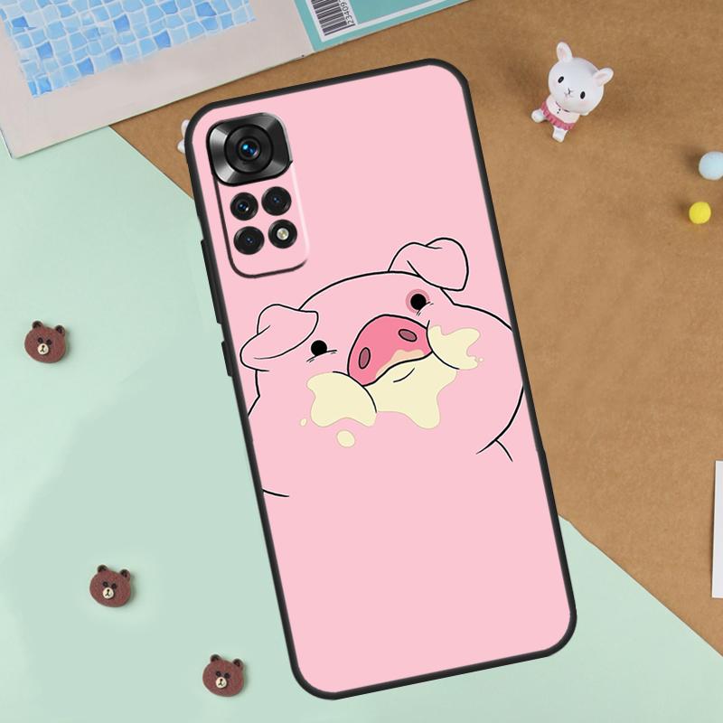 Cartoon Pig Case For Xiaomi Redmi Note 13 12 11 9 10 14 Pro 10S 11S 12S Cover For Redmi 13C 10C 12C 14C