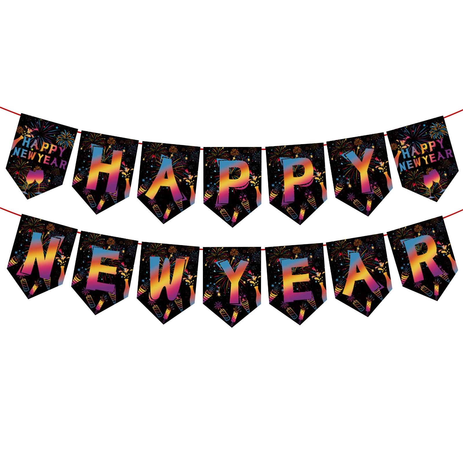 

Баннеры на Новый год и в канун Нового года, праздничные украшения, подвесные украшения One Size чёрный