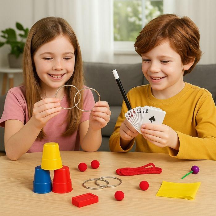 Coffret Magie Complet - SHOP-STORY - 150 Tours - Accessoires Inclus - Dès 6 Ans - Vidéos d'Instruction