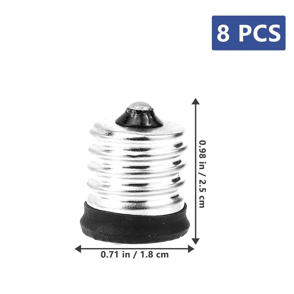 8Pcs Lamp Holder Socket Adapter E17 To E14 Light Bulb Converter Plastic Copper Material Easy Installation Reliable Connection