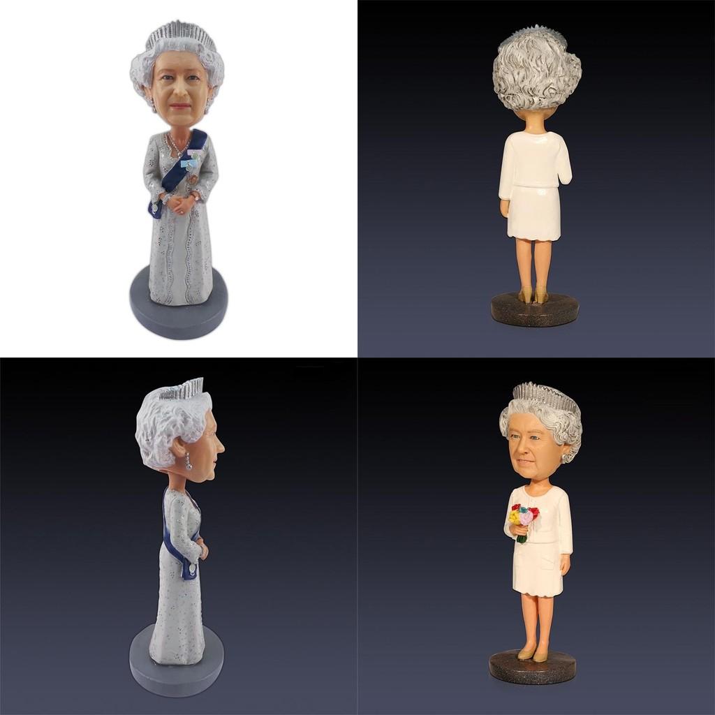 Figurine d'Action Résine Naturelle Jubilé de Platine de la Reine Emballage Carton Peint à la Main Décoration de Bureau