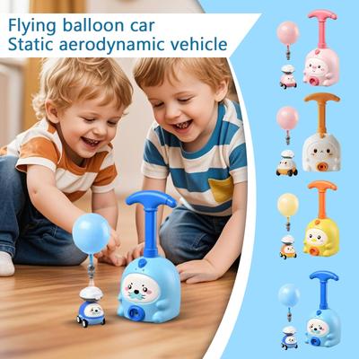 Balloons Powered Car, Kids Inertial Power Ball Car With Power Launchers Toy Set Aerodynamic Cars,Perfect Small Gifts For Friends & Family