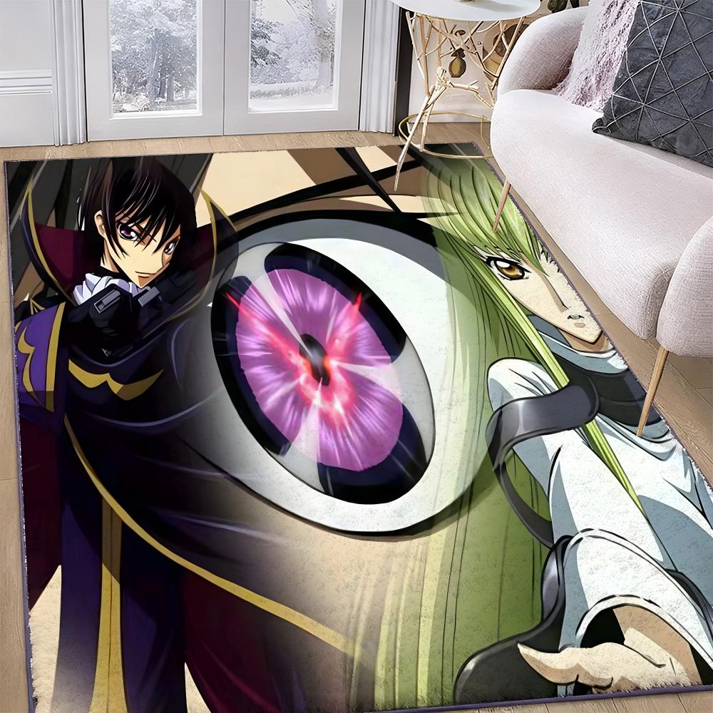 Floor Mat Soft Flannel Rug Non-Slip Absorbent Mat for Bathroom Bedroom Home Decor L-Lelouch of the Rebellion Anime