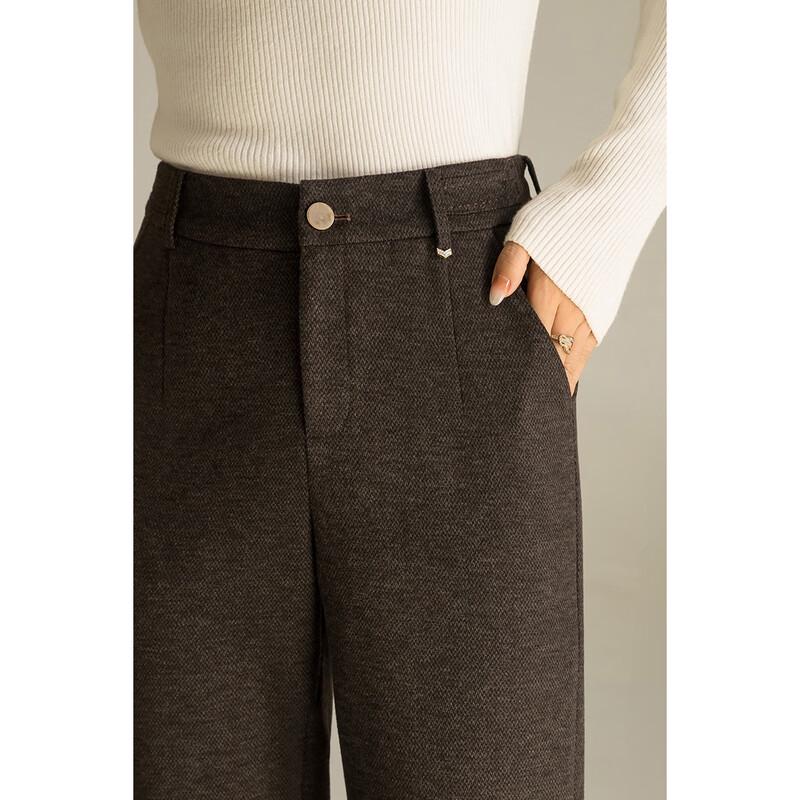 Mengshuya Petite High-Waist Tapered Wool Blend Ankle Pants