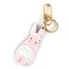 Excellent Key Ring Pink Leather Women M01560 Used