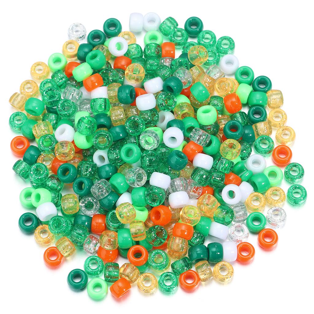 200pcs/lot 9mm Mix Color Acrylic Beads 4mm Big Hole Round Loose Beads For Jewelry Making DIY Necklace Bracelet Craft Accessories
