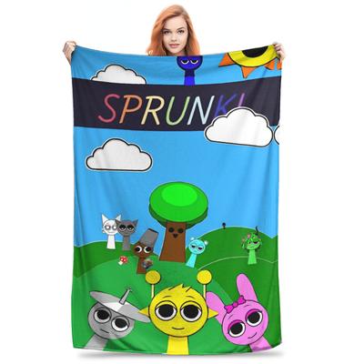 Spiel Sprunki Incredibox Decke Flanell Lustig Warm Überwurfdecke für Bett Sofa Sommer