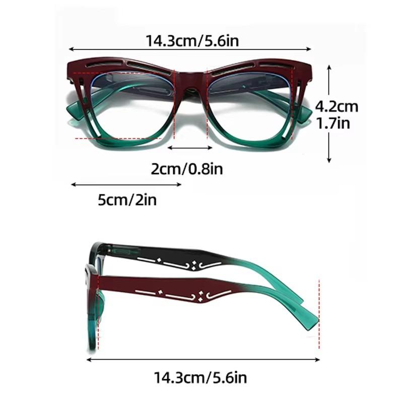 Fashion Butterfly Large Frame Anti-Blue Reading Glasses Hollow Flying Angle Design For Mid Elderly Women Color Matching Glasses