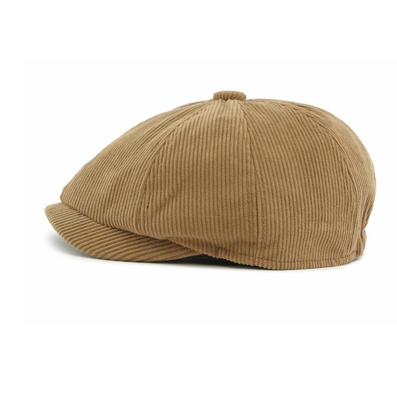 Herbst Winter Mütze Herren Damen Achteckige Mütze Dick Warm Corduroy Britisch Vintage Newsboy Mütze
