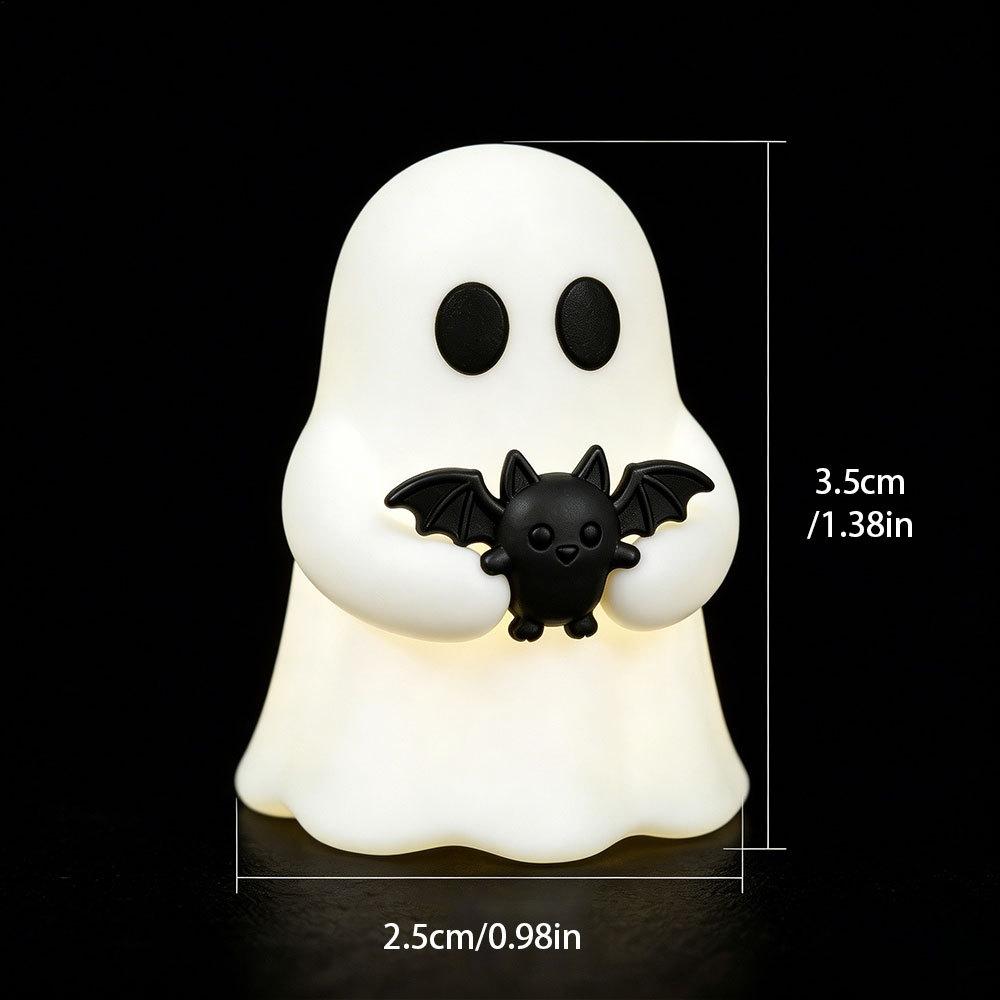 Halloween Mini Glow Ghost Figurine Creative Table Decor Luminous Ghost Ornament for Micro Landscape Decoration Set