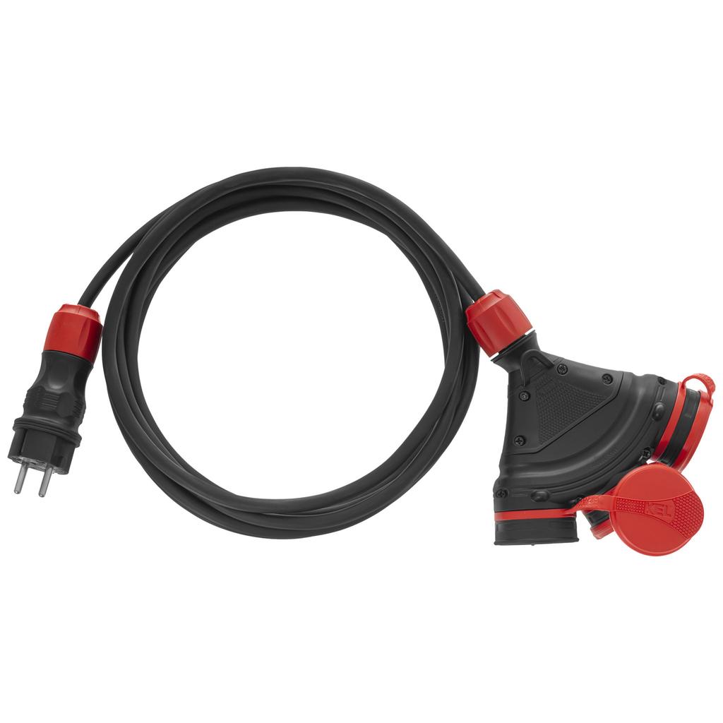 Przedłużacz Trójdrożny Schuko 5M 250V 16A 3X2P+Z 3X2,5Mm2 Ip44