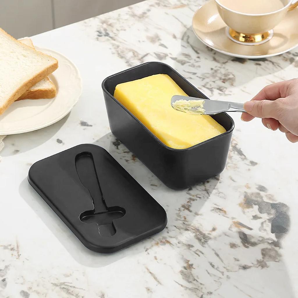 Butter Container Box With Knife Simple Restaurant Sealed Storage Box Cheese Box With Knife Butter Slicer Butter Dish Tableware