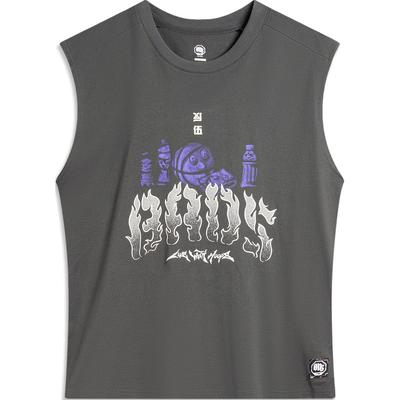 Badfive Basketball Serie Bedruckt Lässig Atmungsaktiv Bequem Locker Gestrickte Weste Herren Oberteile Obsidian-Grau AVSU461-2