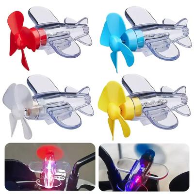 Avion Rotativ Alimentat de Vânt cu Lumină LED Mică Decorațiuni Avioane Stil Auto Ornamente Biciclete Motociclete Decorațiuni Biciclete