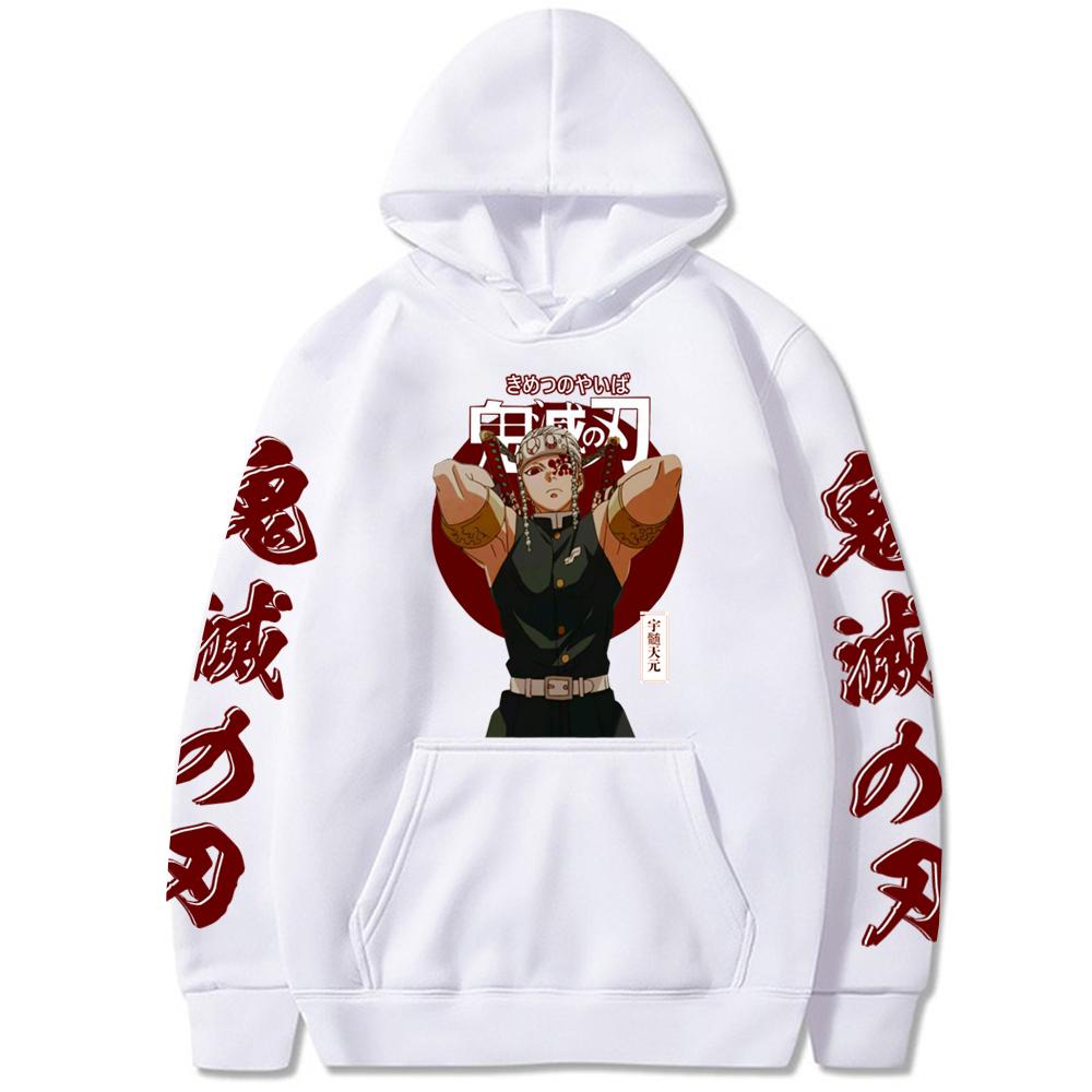 Demon Slayer Japan Anime Uzui Tengen Hoodies Loose Casual Streetwear Kimetsu No Yaiba Aesthetic Graphics Winter Warm Sweatshrits