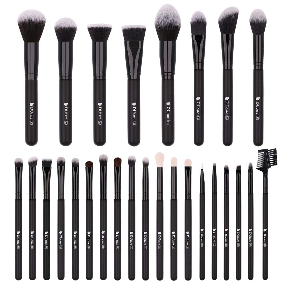 DUcare Makeup 27 Professionelles Make-up, natürliches Super-Make-up, Grundierung, Lidschatten, Gesicht, leicht zu zeichnendes Make-up, professionelles Make-up, schwarze Pinsel,