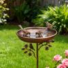 Garden Birdbath Sturdy Iron Outdoor Bird Bath for Outside Vintage Standing Birdbath Bowl for Outdoor Garden Patio Yard