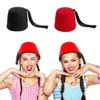Tarboosh Hat with Black Tassels Ethnic Hat Folkloric Ottoman Turkish Fez Hat
