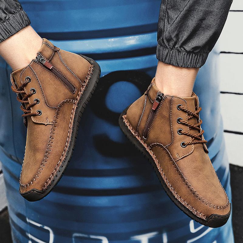 New men's leather casual shoes  flats hot selling loafers fashion men's shoes comfortable driving shoes large size 38-48
