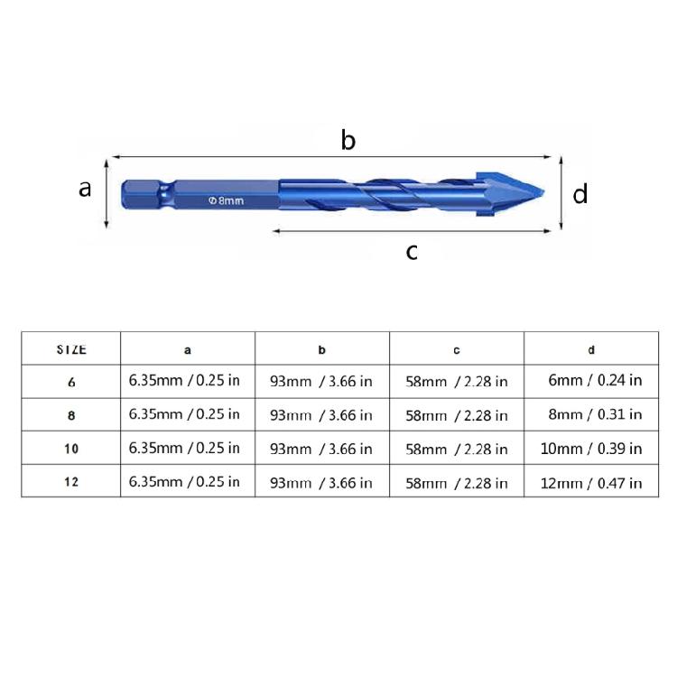 High Strength Eccentric Twist Drill Bits Oblique Head Eccentric Glass Tile Drilling Concrete Drill Bit Set