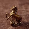 Brass Horse Statue Cloud Base Antique Luck Decor Feng Shui Success Desk Ornament Zodiac Animal Collectible Zodiac Collectible