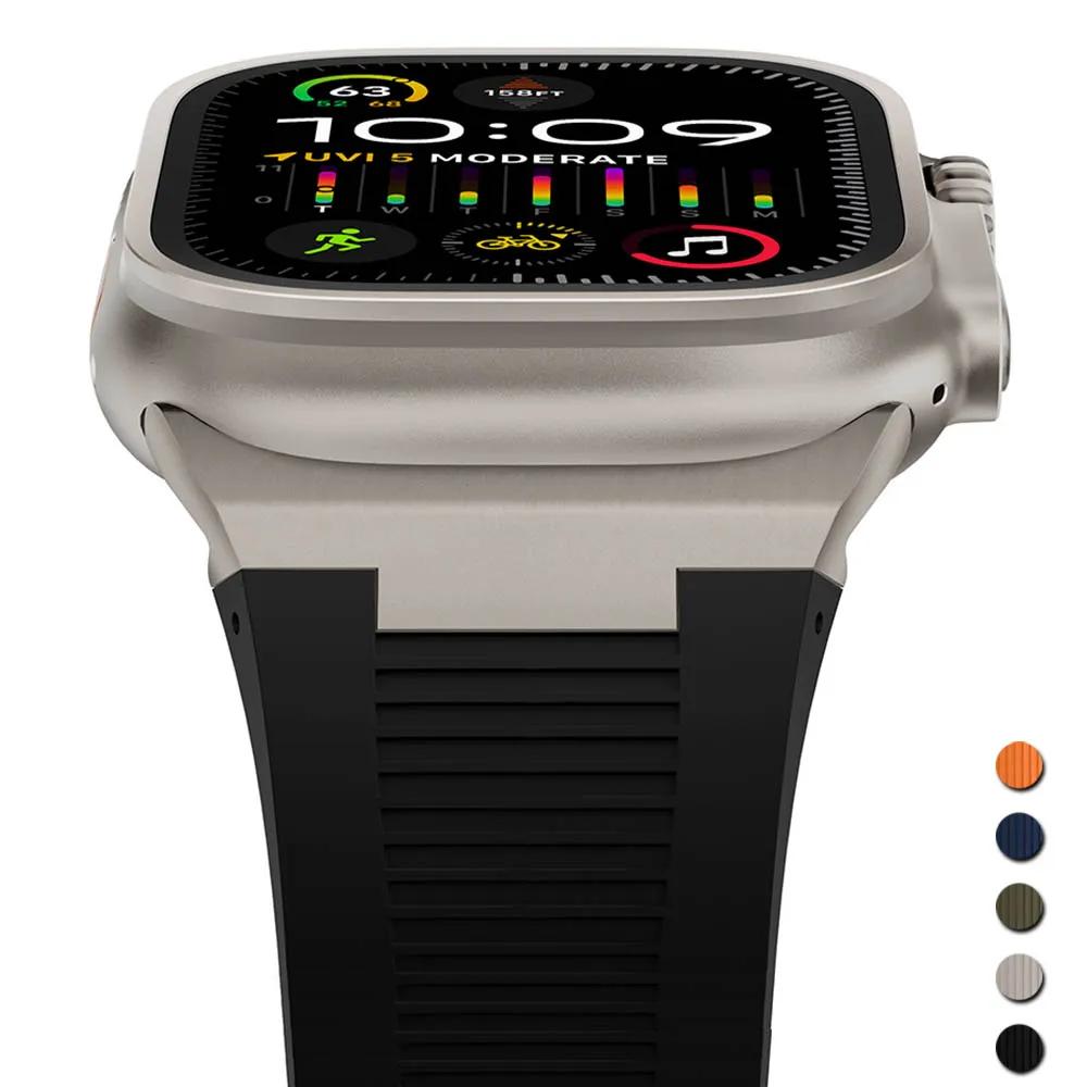 Soft Silicone Strap for Apple Watch Ultra 3 2 49mm 46mm 45mm 44mm Rubber Band for IWatch Series 11 10 9 8 7 6 5 SE 3 2 Bracelet