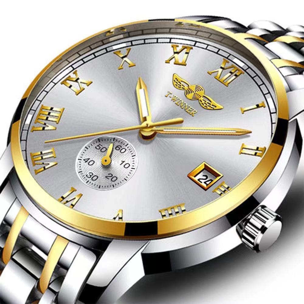 WINNER Montre mécanique automatique creuse pour hommes, mode et loisirs