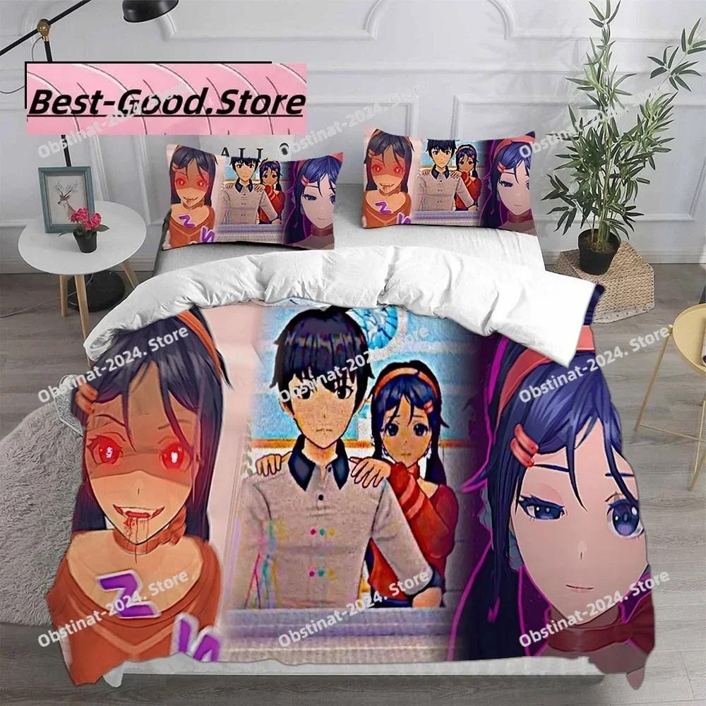 Kawaii girl Game MiSide Bedding Set Quilt Bed Cover Comforter Duvet Cover Pillow Case 3 Pieces Sets Teenagers Children's Gifts