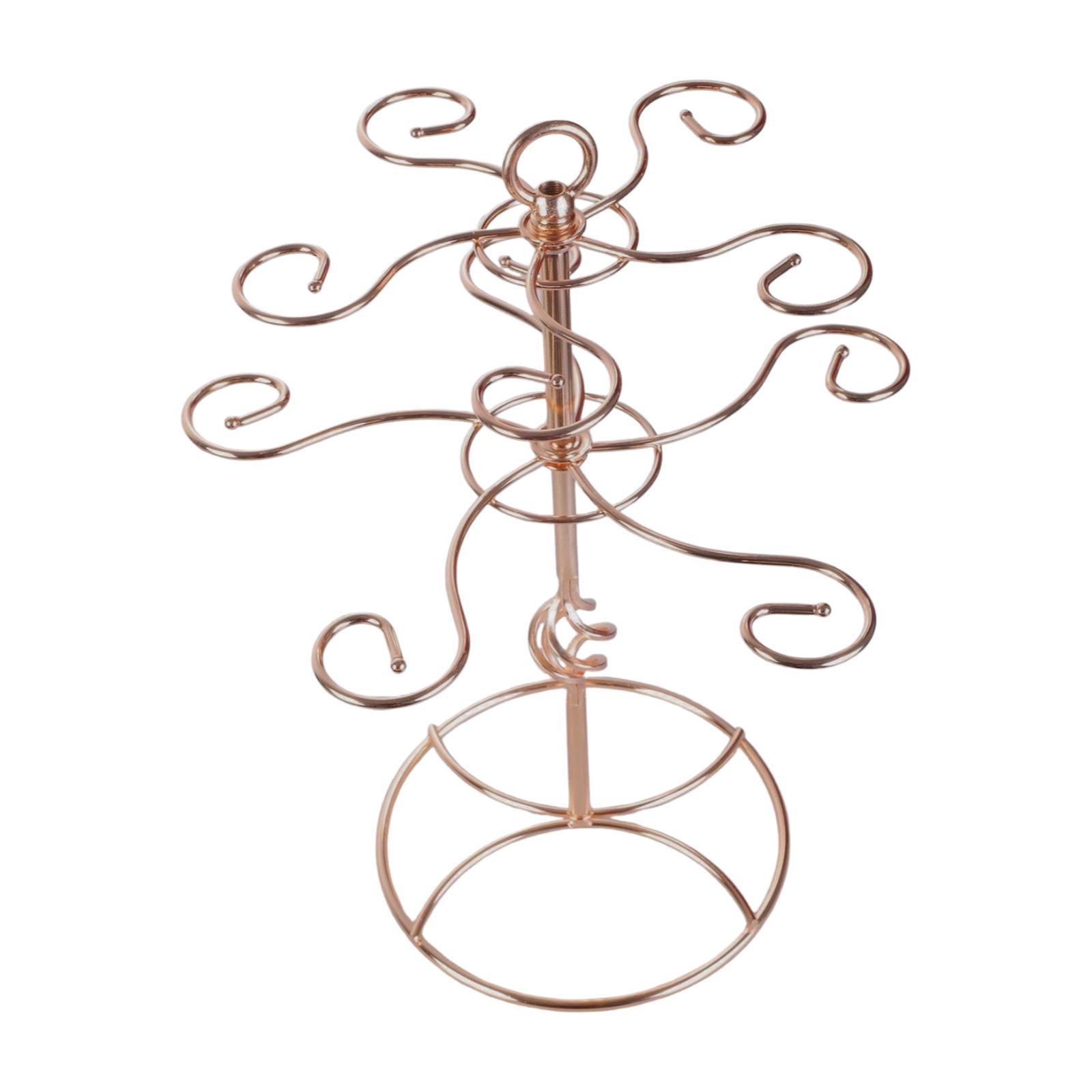 

Elegant Tabletop Wine Cup Holder Double Layer Wine Glass Organizers Metal Wine Holder Metal Texture for Home Use золотий