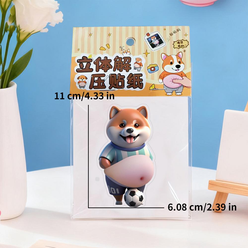3D Stickers Squeezable Cute Funny Decals Kids Puppy Adhesive Journal Stickers for Home Party Classroom Scrapbooking Journaling