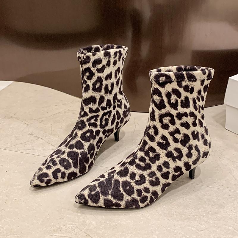 Elastic Boots Women 2025 Winter Sexy Pointed Toe High Heel Party Boots Fashion Slip On Nightclub Booties