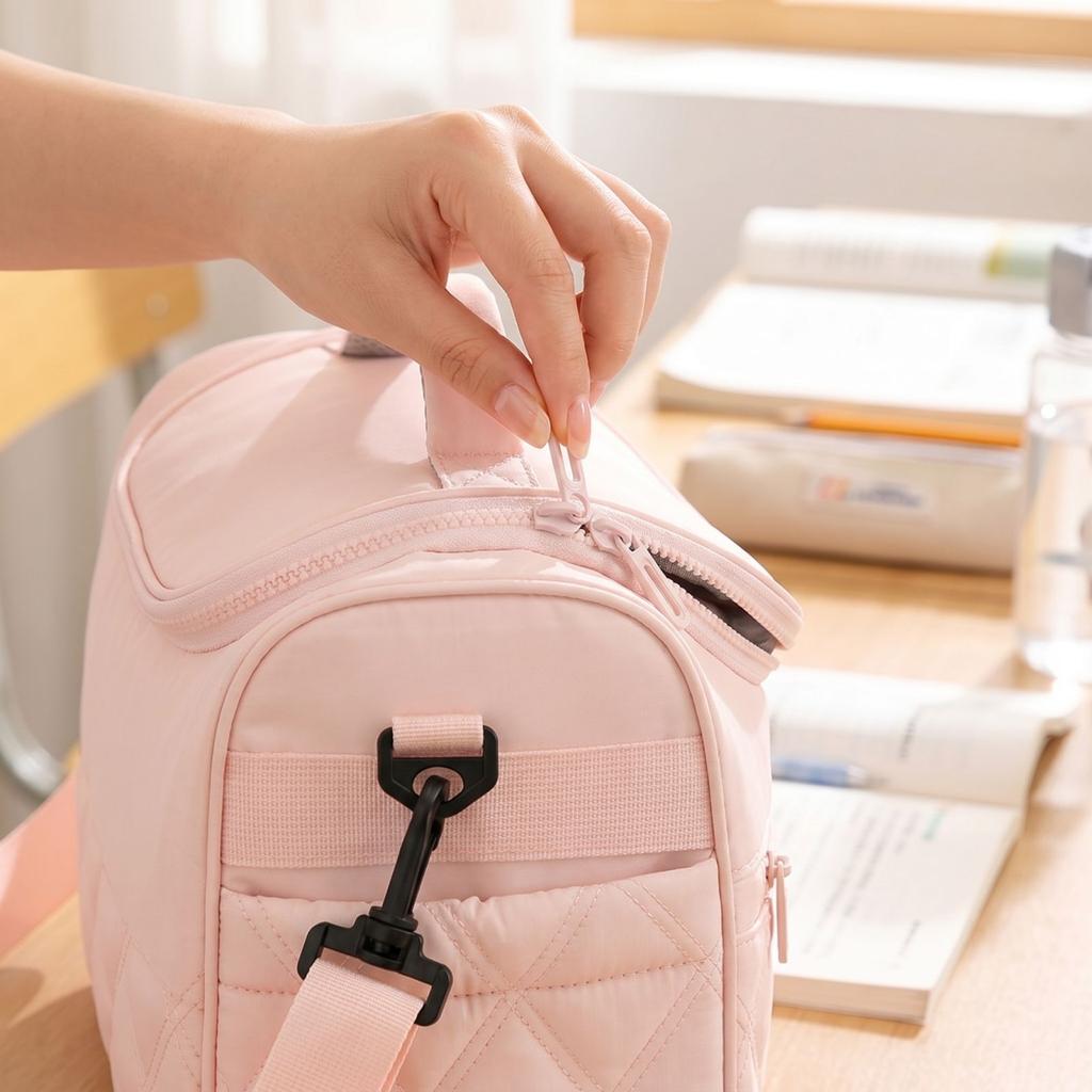 Isolerad Matsäck Bärbar Bento-låda med Handtag och Justerbar Axelrem Termisk Matförvaring Kylväska för Studenter och Kontorsarbetare