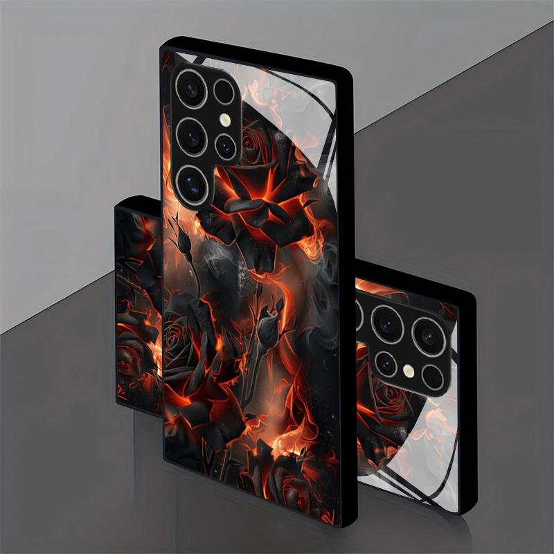 2D Pattern Phone Case for Samsung S26 S25 S24 S23 S22 S21 S20 A56 A36 A16 Tempered Glass Protective Cover