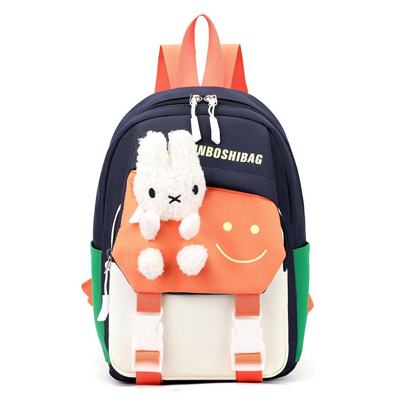 New Fashion Color Matching Children School Bags Cute Cartoon Casual Nylon Girl Baby Backpack Lightweight Reduce Burden Kindergarten Book Bag