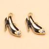 Gold-Enamel Double-Sided Stainless Steel Pendant with French-Style Beauty Accessories Design