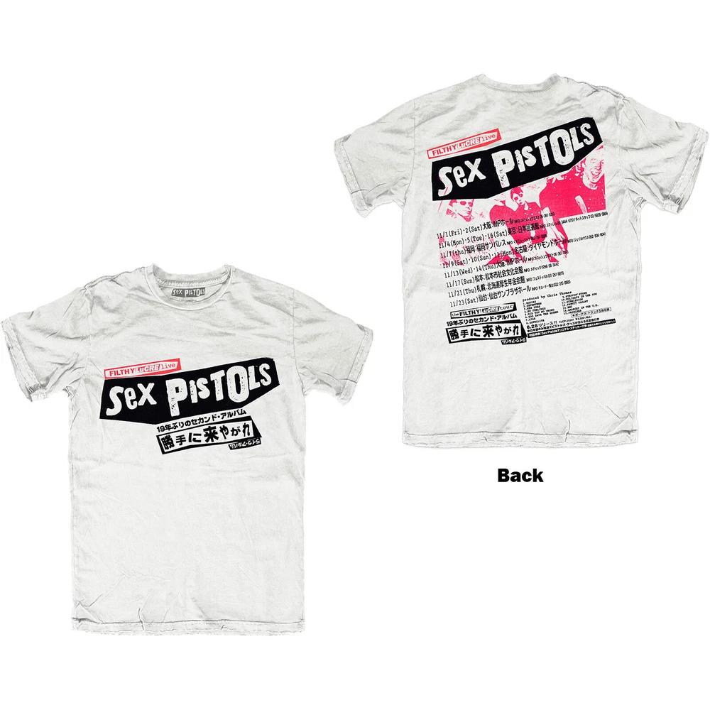 The Sex Pistols Unisex Tshirt Filthy Lucre Japan (Back Print) S