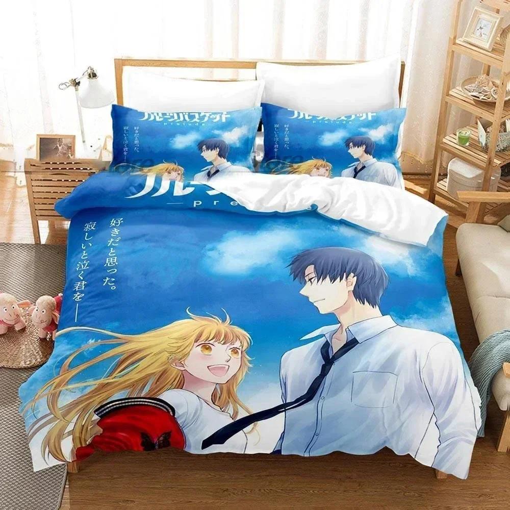 Anime Fruits Basket Bettwäsche-Set Bettbezug Schlafzimmer Bettdeckenbezüge Einzel-, Zwillings- und Kingsize-Bettbezug Heimtextilien